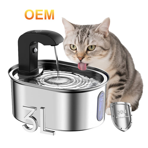 Stainless steel wireless cat water fountain 3L OEM